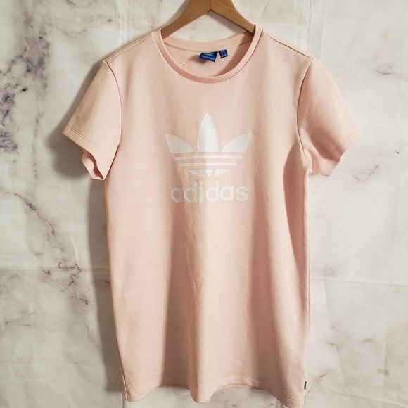 ADIDAS Pink White Short Sleeve Shirt - Picture 1 of 9